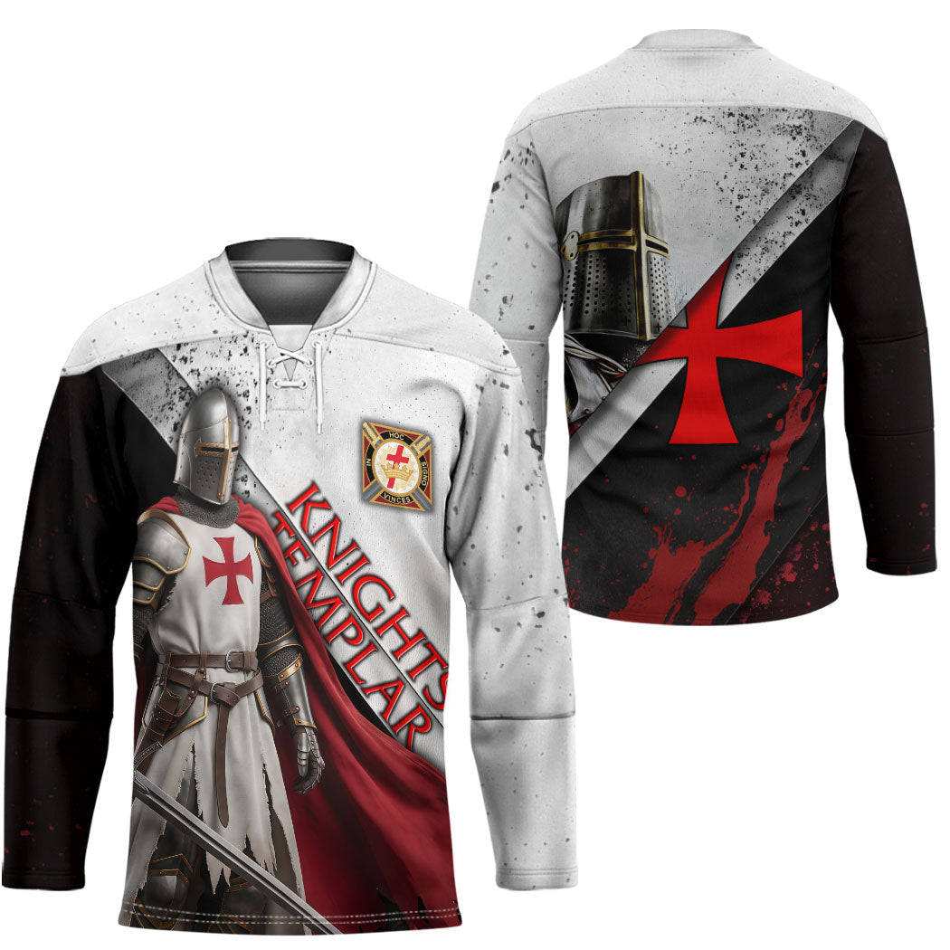 Knights Templar Hockey Jersey Crusader Warrior Full Armor Red Cross