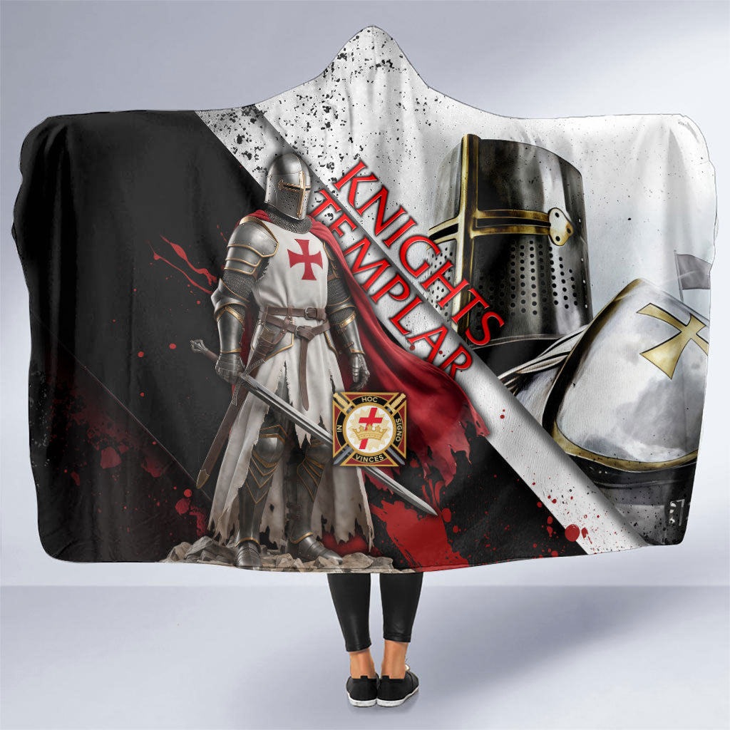 Knights Templar Hooded Blanket Crusader Warrior Full Armor Red Cross