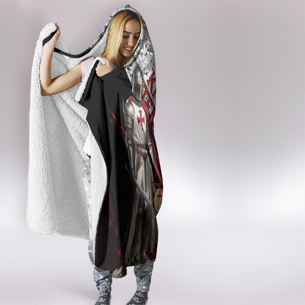 Knights Templar Hooded Blanket Crusader Warrior Full Armor Red Cross
