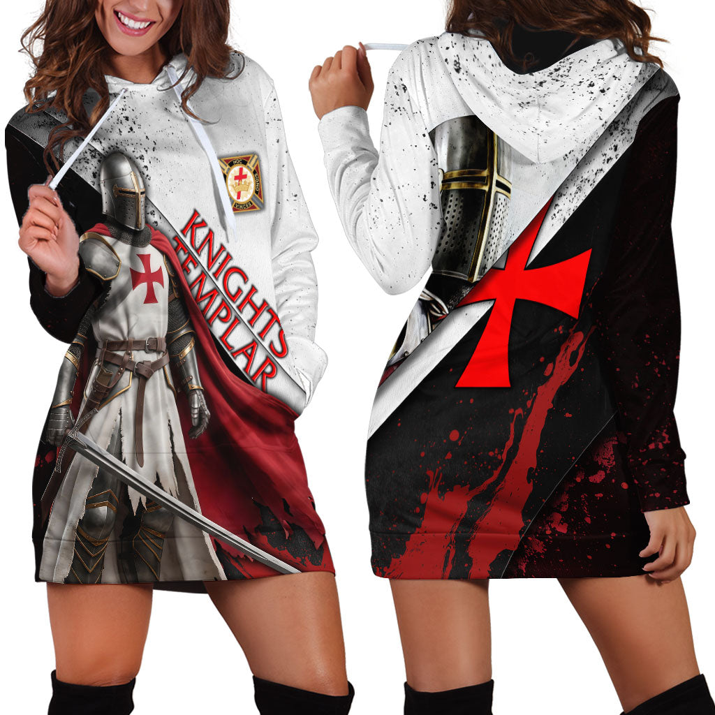 Knights Templar Hoodie Dress Crusader Warrior Full Armor Red Cross