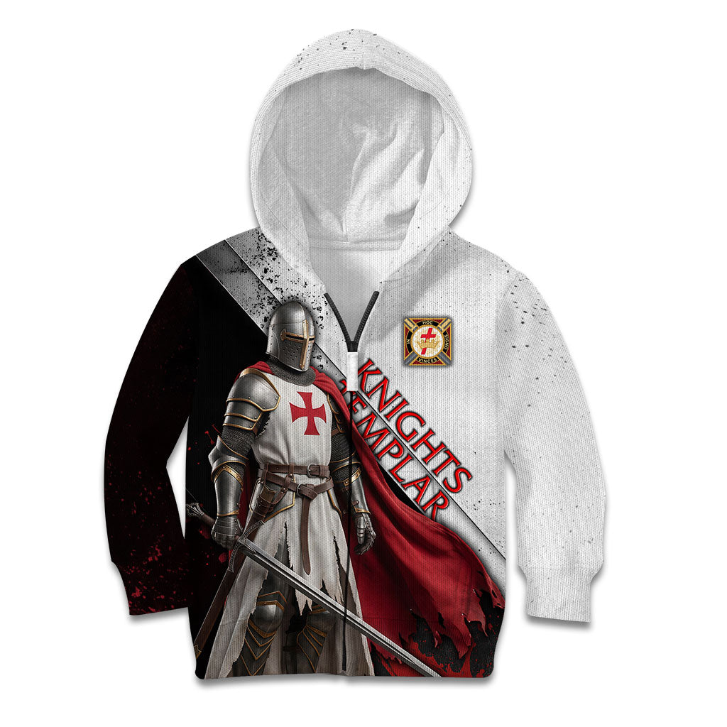 Knights Templar Kid Hoodie Crusader Warrior Full Armor Red Cross