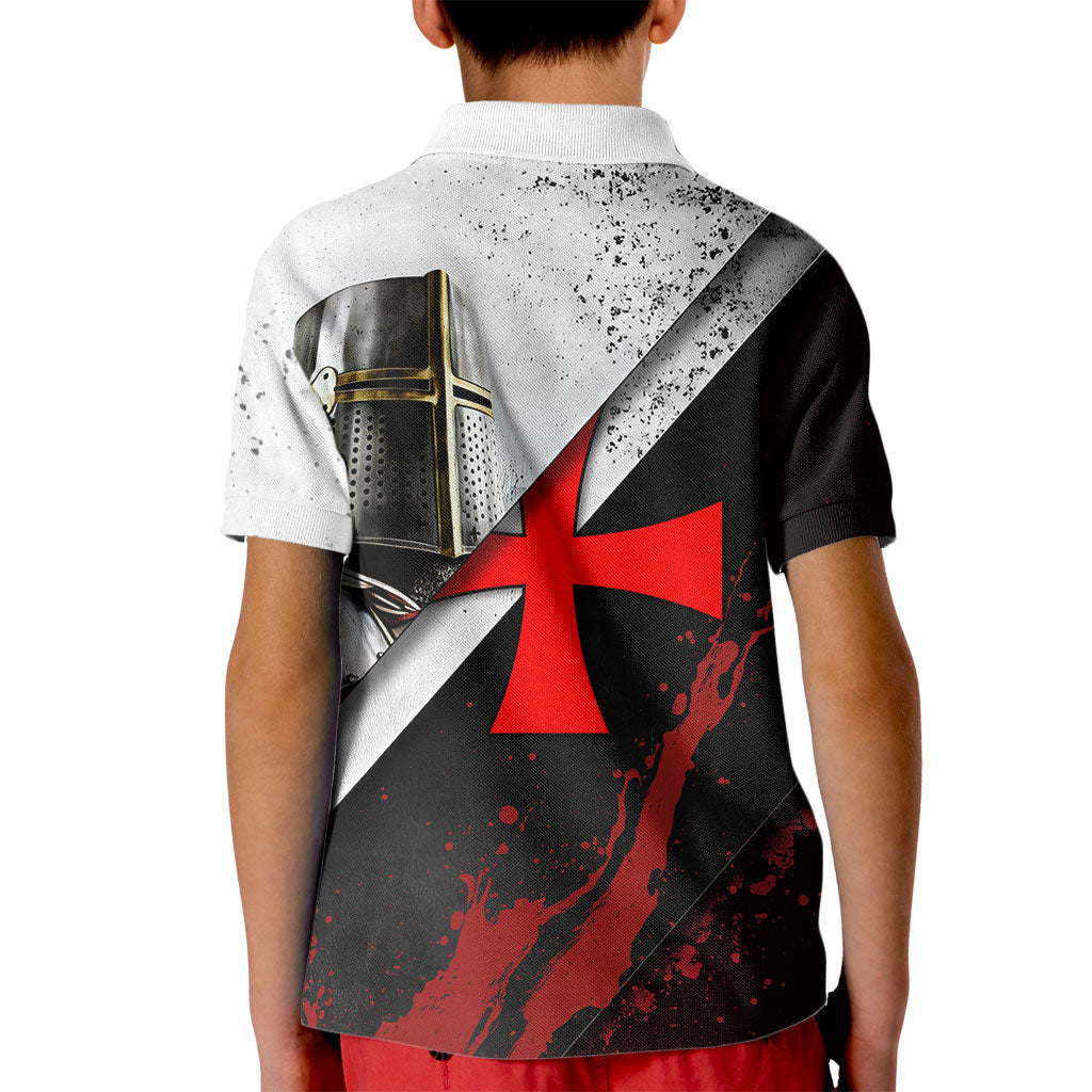 Knights Templar Kid Polo Shirt Crusader Warrior Full Armor Red Cross
