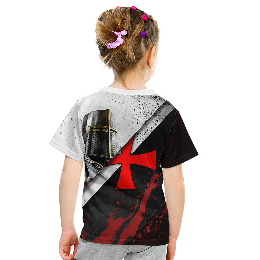 Knights Templar Kid T Shirt Crusader Warrior Full Armor Red Cross