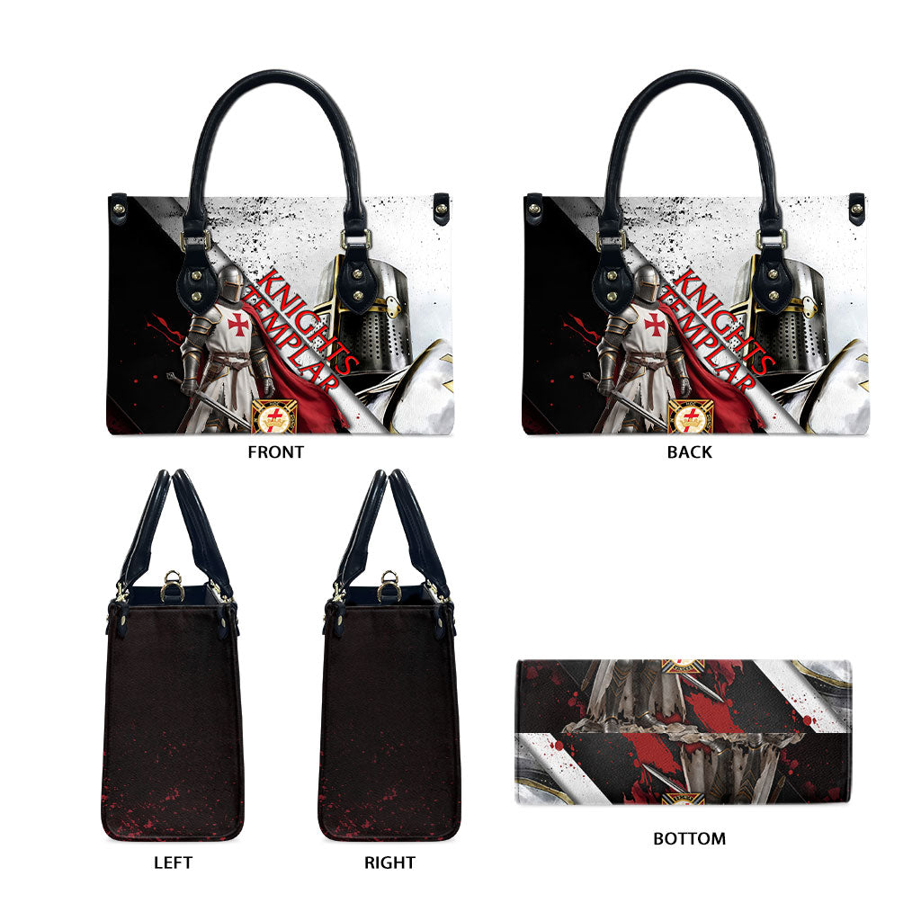 Knights Templar Leather Bag Crusader Warrior Full Armor Red Cross