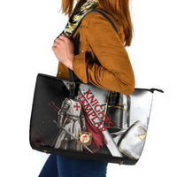 Knights Templar Leather Tote Bag Crusader Warrior Full Armor Red Cross