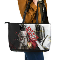 Knights Templar Leather Tote Bag Crusader Warrior Full Armor Red Cross