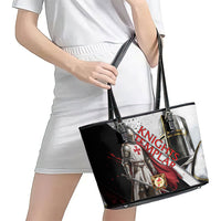 Knights Templar Leather Tote Bag Crusader Warrior Full Armor Red Cross