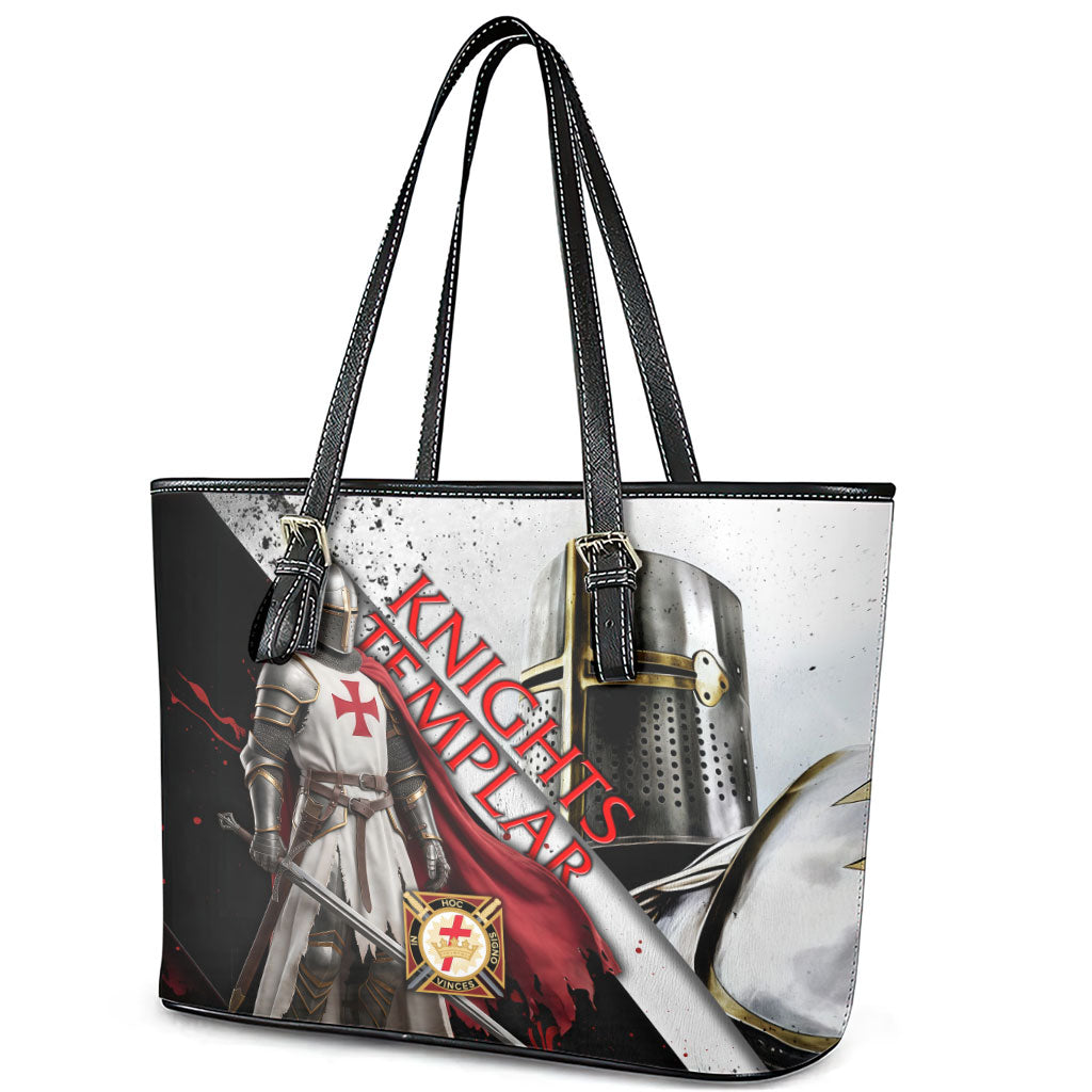 Knights Templar Leather Tote Bag Crusader Warrior Full Armor Red Cross