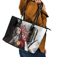 Knights Templar Leather Tote Bag Crusader Warrior Full Armor Red Cross