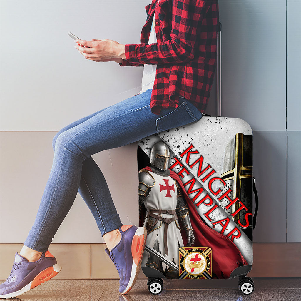 Knights Templar Luggage Cover Crusader Warrior Full Armor Red Cross