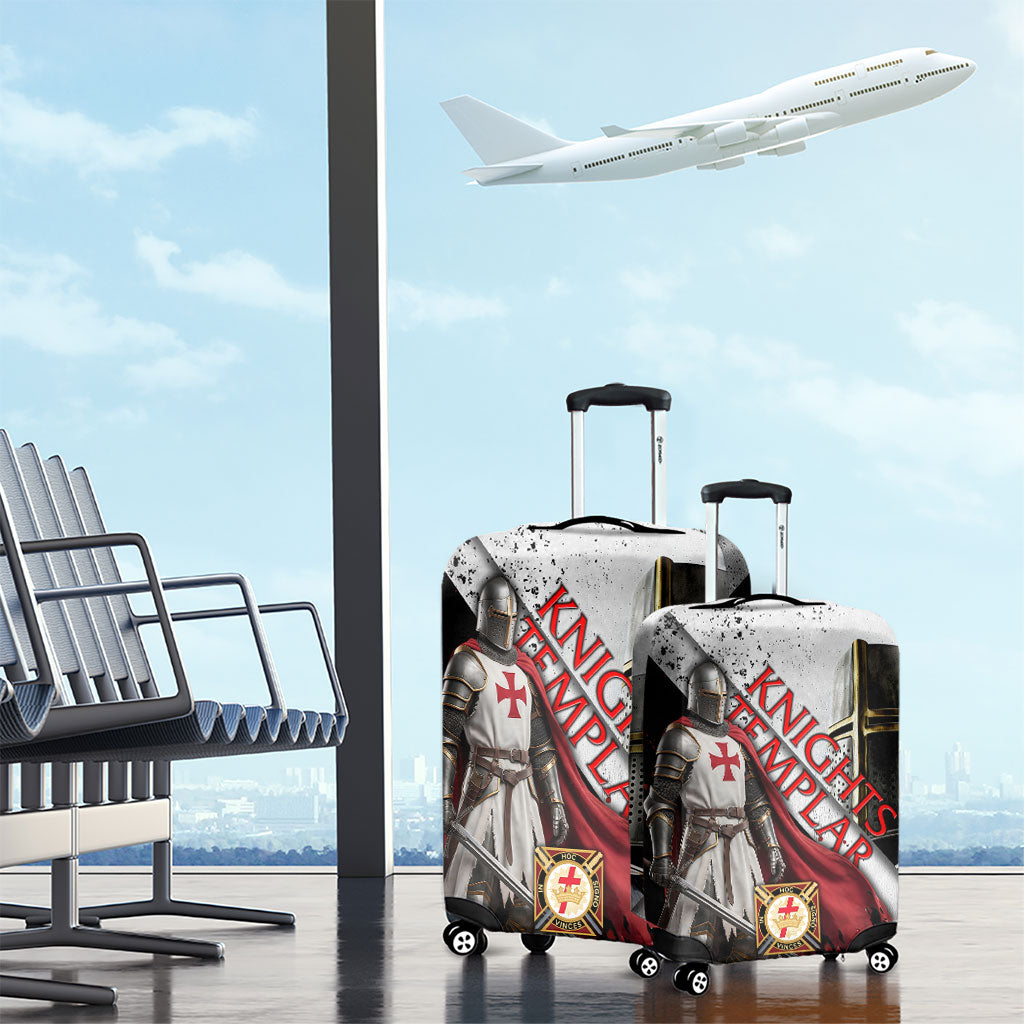 Knights Templar Luggage Cover Crusader Warrior Full Armor Red Cross