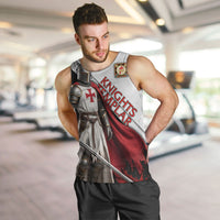 Knights Templar Men Tank Top Crusader Warrior Full Armor Red Cross