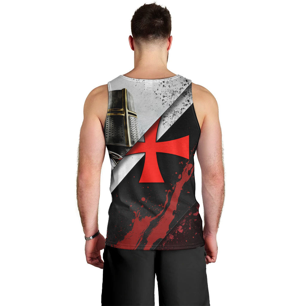 Knights Templar Men Tank Top Crusader Warrior Full Armor Red Cross