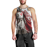 Knights Templar Men Tank Top Crusader Warrior Full Armor Red Cross
