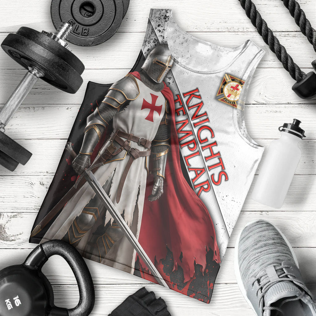Knights Templar Men Tank Top Crusader Warrior Full Armor Red Cross