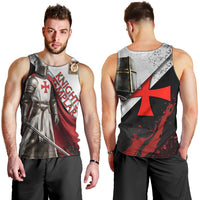 Knights Templar Men Tank Top Crusader Warrior Full Armor Red Cross