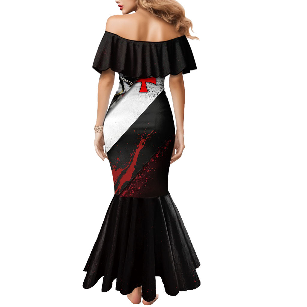 Knights Templar Mermaid Dress Crusader Warrior Full Armor Red Cross