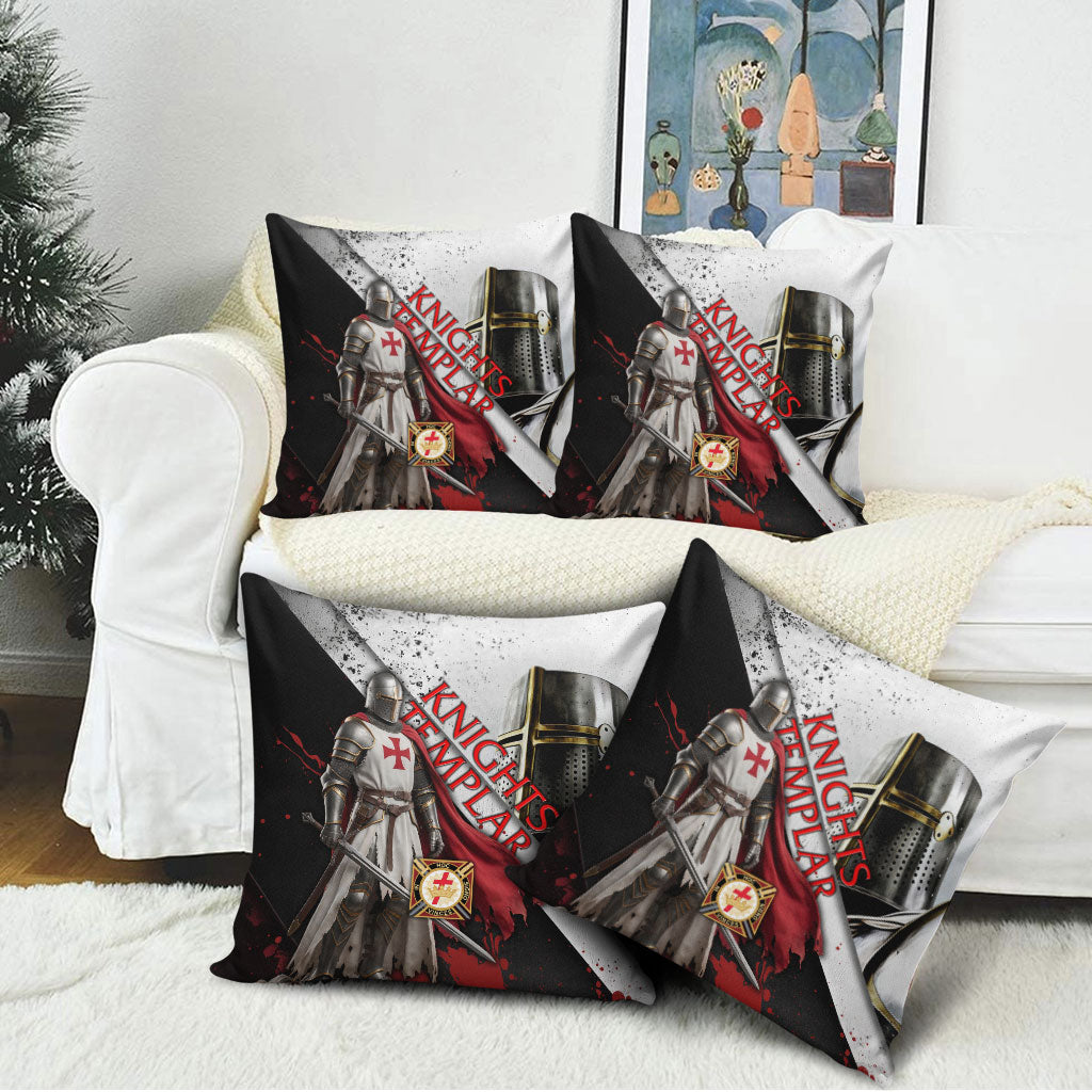 Knights Templar Pillow Cover Crusader Warrior Full Armor Red Cross