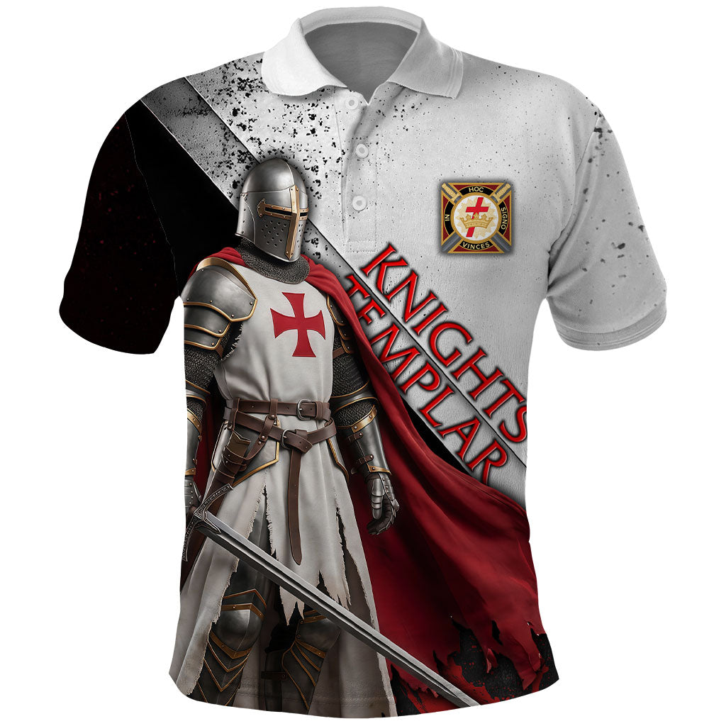 Knights Templar Polo Shirt Crusader Warrior Full Armor Red Cross