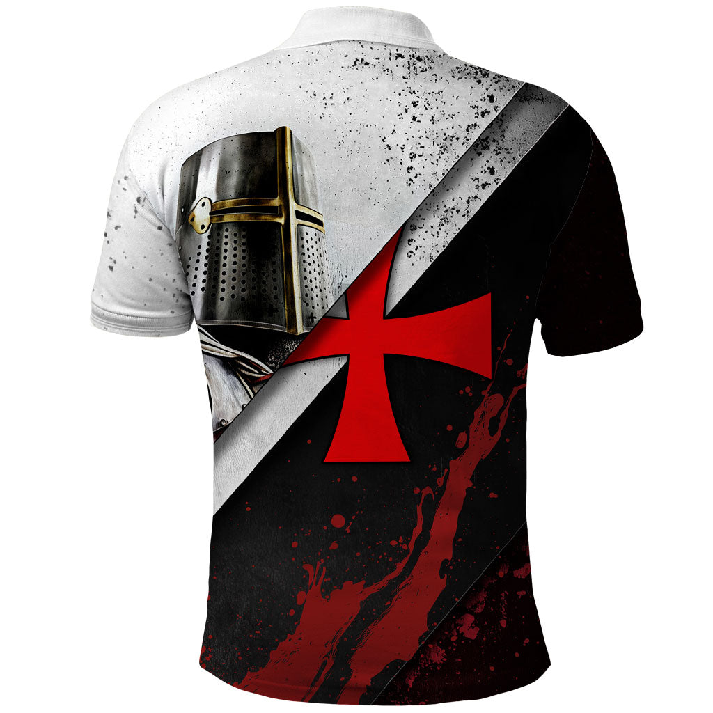 Knights Templar Polo Shirt Crusader Warrior Full Armor Red Cross