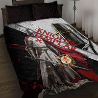 Knights Templar Quilt Bed Set Crusader Warrior Full Armor Red Cross