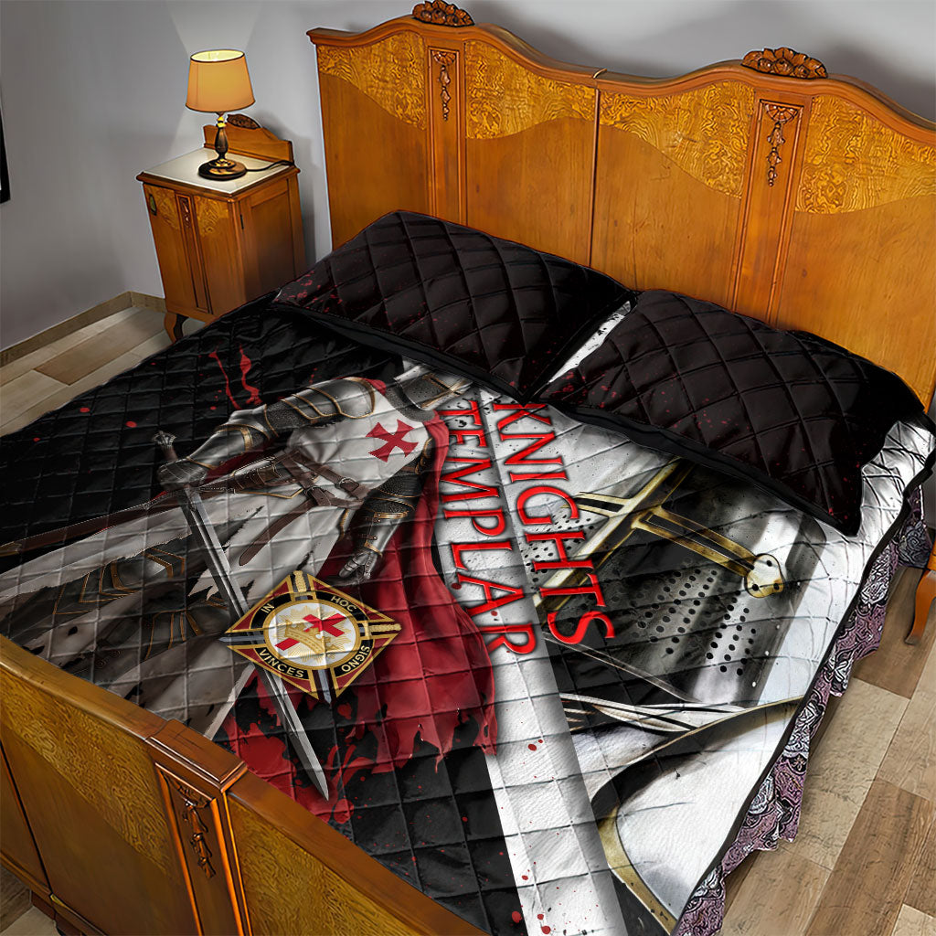 Knights Templar Quilt Bed Set Crusader Warrior Full Armor Red Cross