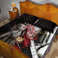 Knights Templar Quilt Bed Set Crusader Warrior Full Armor Red Cross