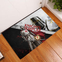 Knights Templar Rubber Doormat Crusader Warrior Full Armor Red Cross