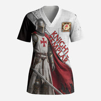 Knights Templar Scrub Top Crusader Warrior Full Armor Red Cross