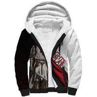 Knights Templar Sherpa Hoodie Crusader Warrior Full Armor Red Cross
