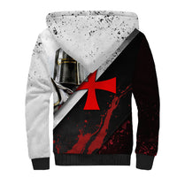 Knights Templar Sherpa Hoodie Crusader Warrior Full Armor Red Cross