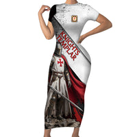 Knights Templar Short Sleeve Bodycon Dress Crusader Warrior Full Armor Red Cross
