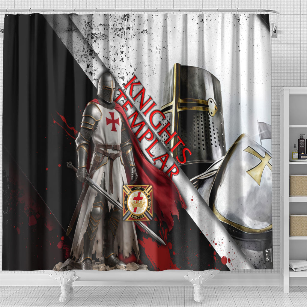 Knights Templar Shower Curtain Crusader Warrior Full Armor Red Cross
