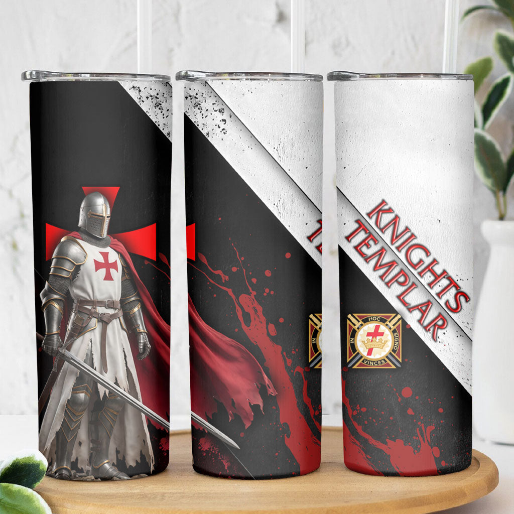 Knights Templar Skinny Tumbler Crusader Warrior Full Armor Red Cross