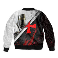 Knights Templar Sleeve Zip Bomber Jacket Crusader Warrior Full Armor Red Cross