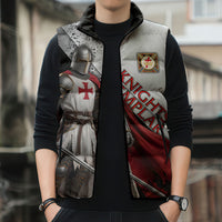 Knights Templar Sleeveless Puffer Jacket Crusader Warrior Full Armor Red Cross