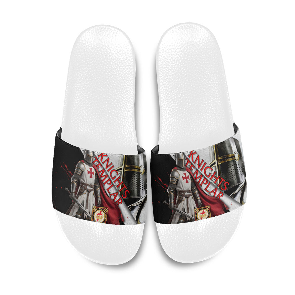 Knights Templar Slide Sandals Crusader Warrior Full Armor Red Cross