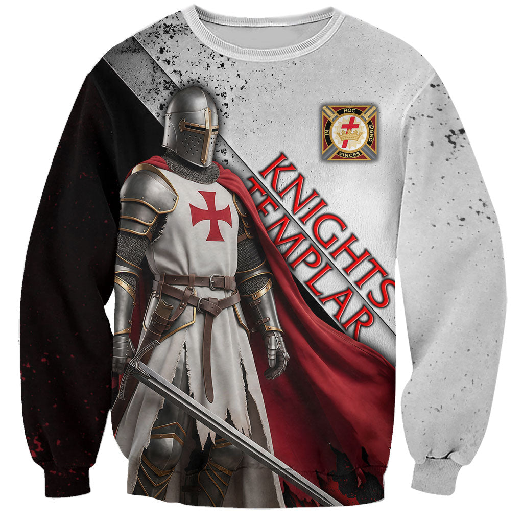 Knights Templar Sweatshirt Crusader Warrior Full Armor Red Cross