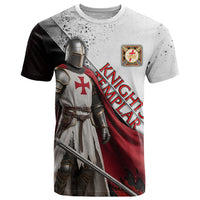 Knights Templar T Shirt Crusader Warrior Full Armor Red Cross
