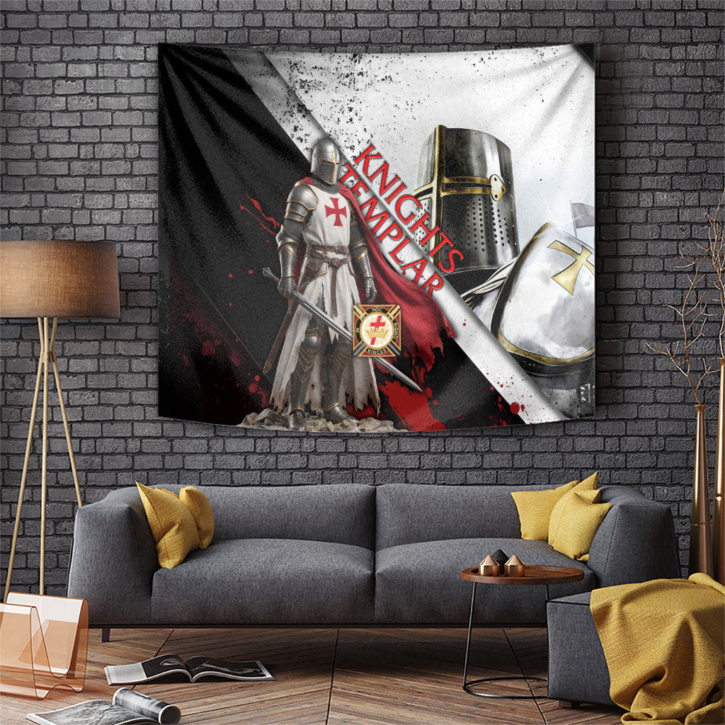 Knights Templar Tapestry Crusader Warrior Full Armor Red Cross