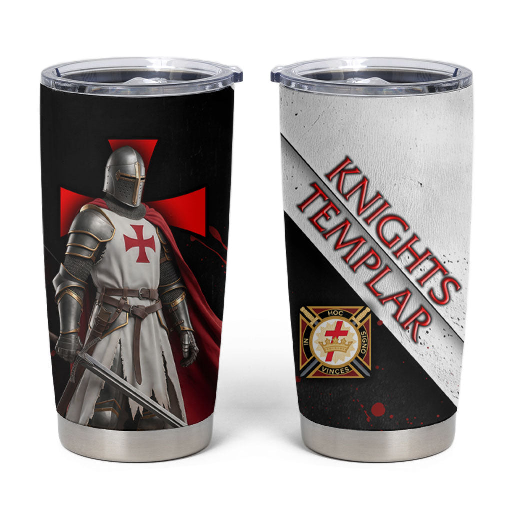 Knights Templar Tumbler Cup Crusader Warrior Full Armor Red Cross