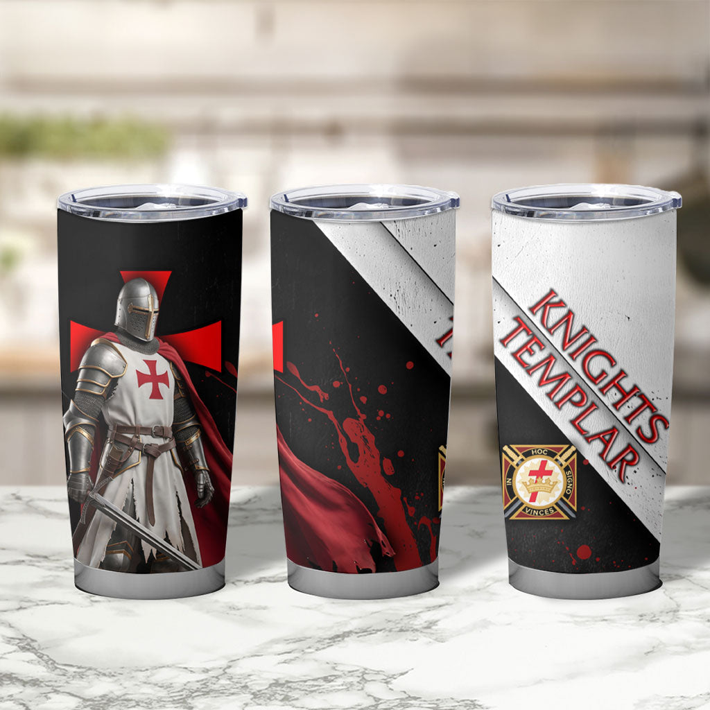 Knights Templar Tumbler Cup Crusader Warrior Full Armor Red Cross