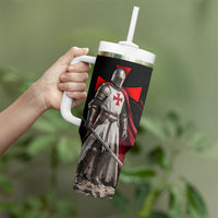 Knights Templar Tumbler With Handle Crusader Warrior Full Armor Red Cross
