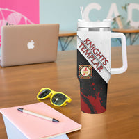 Knights Templar Tumbler With Handle Crusader Warrior Full Armor Red Cross