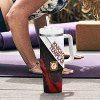 Knights Templar Tumbler With Handle Crusader Warrior Full Armor Red Cross