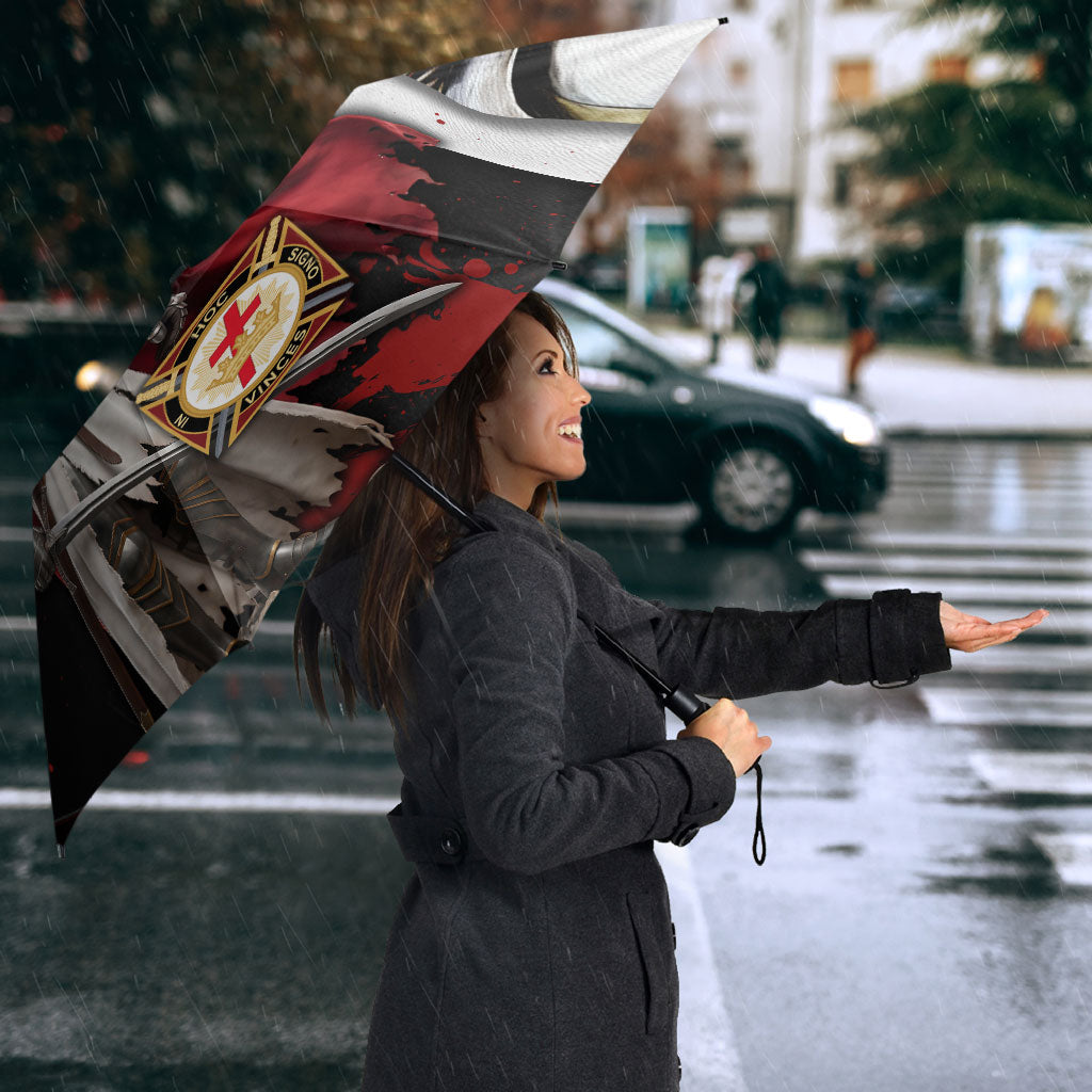 Knights Templar Umbrella Crusader Warrior Full Armor Red Cross