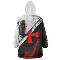 Knights Templar Wearable Blanket Hoodie Crusader Warrior Full Armor Red Cross