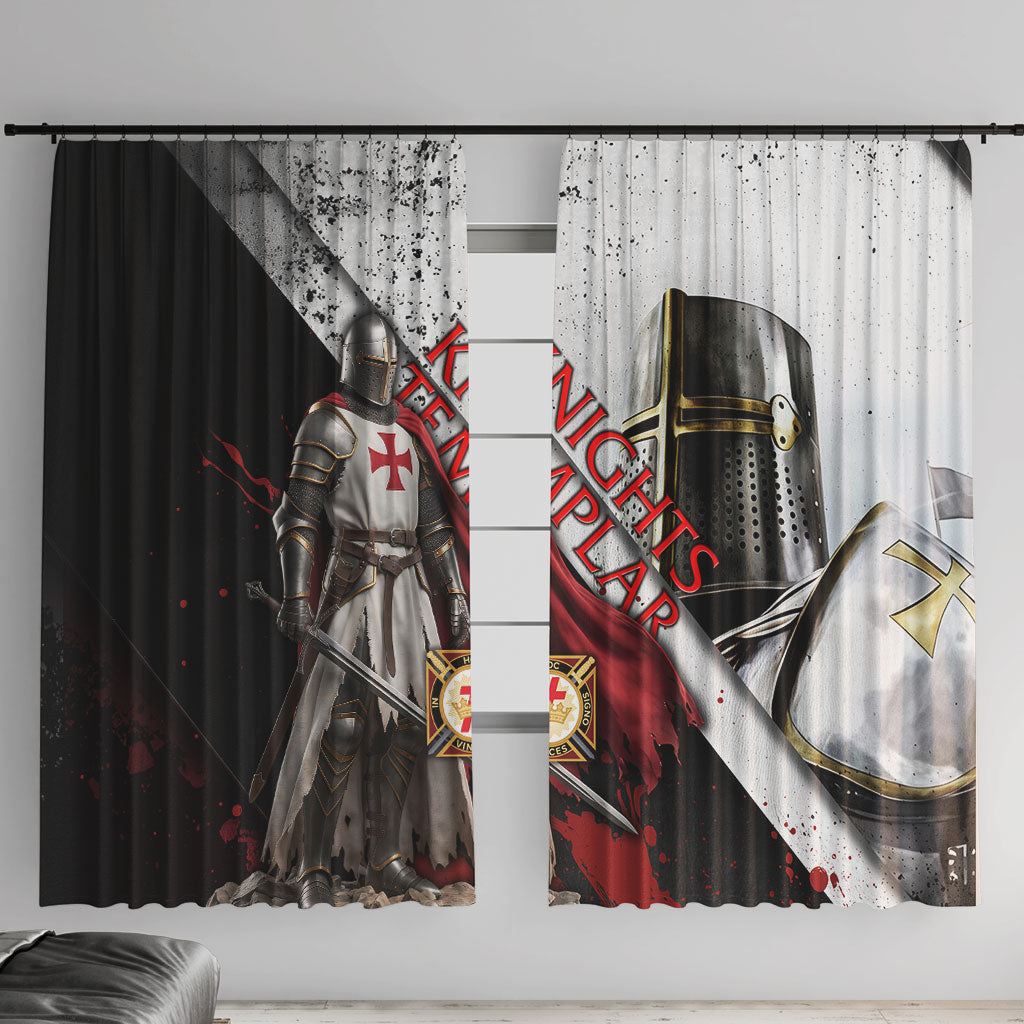 Knights Templar Window Curtain Crusader Warrior Full Armor Red Cross