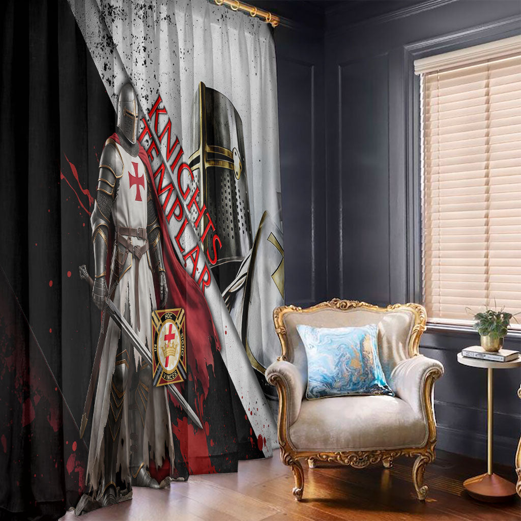 Knights Templar Window Curtain Crusader Warrior Full Armor Red Cross