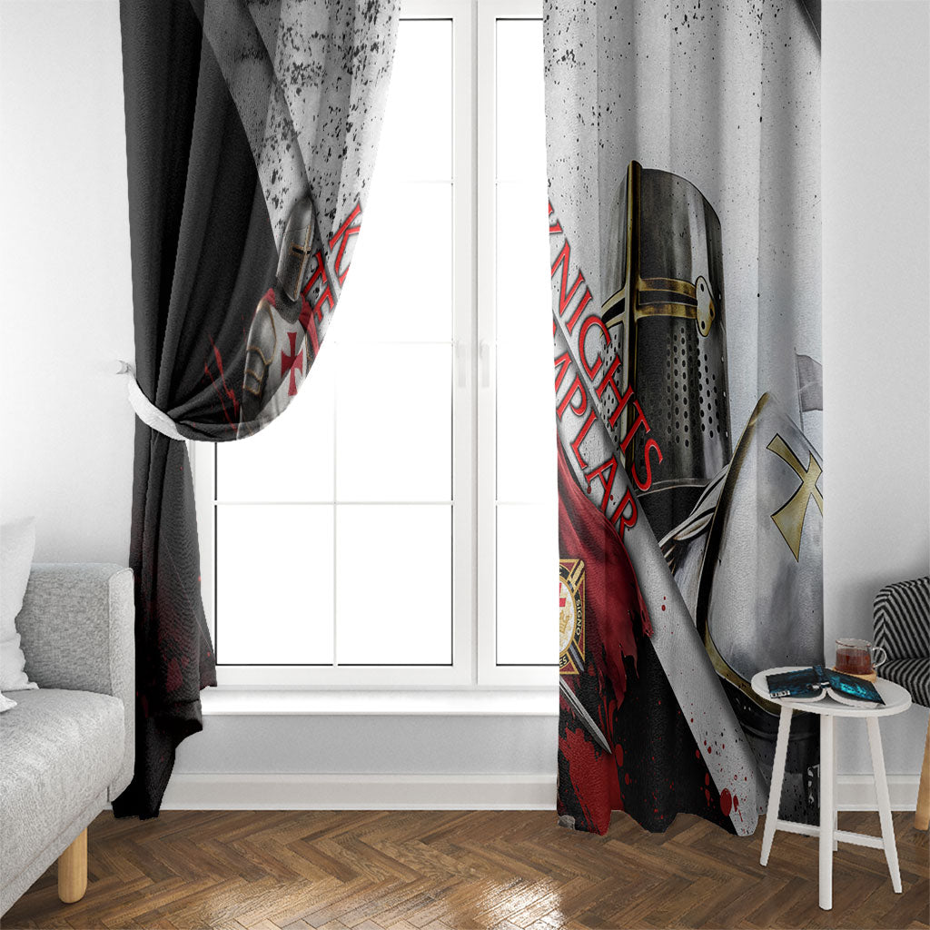 Knights Templar Window Curtain Crusader Warrior Full Armor Red Cross
